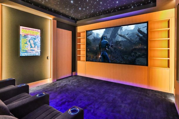Dedicated Movie Theater with Projector and screen